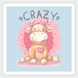 crazy cow heart Magnet